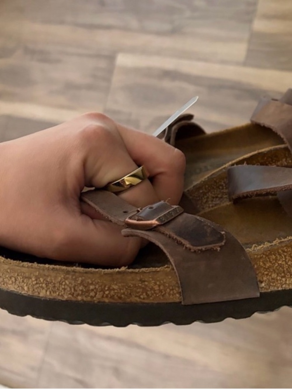 Birkenstock Yara Ankle Wrap Oiled Leather Mocha Brown Sandal Size 37 (7 W) - Picture 7 of 10